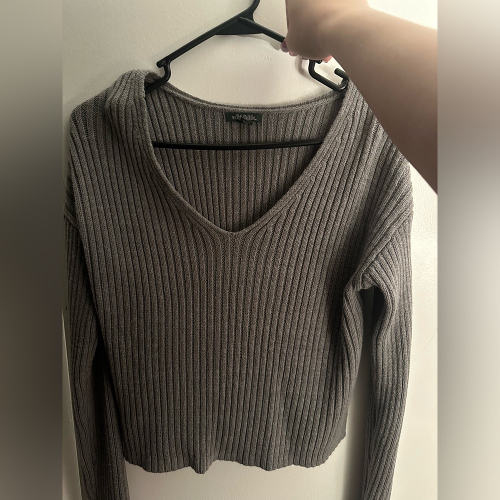 Wild Fable Charcoal V-Neck Sweater